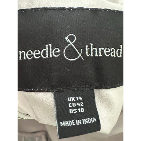 NEEDLE & THREAD Anthropologie Mirage Lilac Fairycore Beaded Tulle Midi Dress 10 - Picture 6 of 6